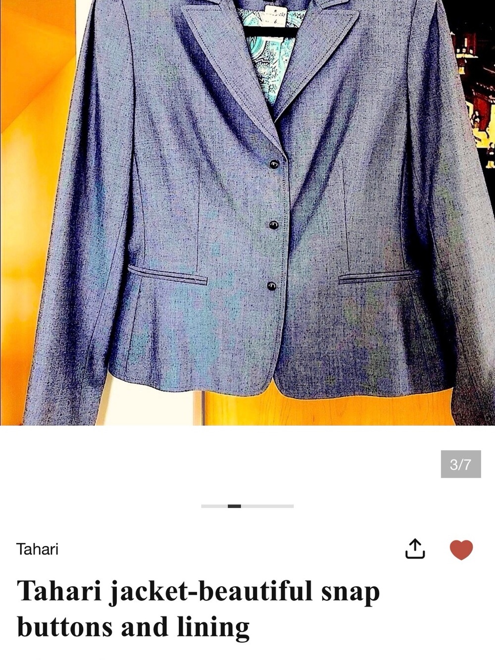 Tahari Classic grey Tailored Blazer